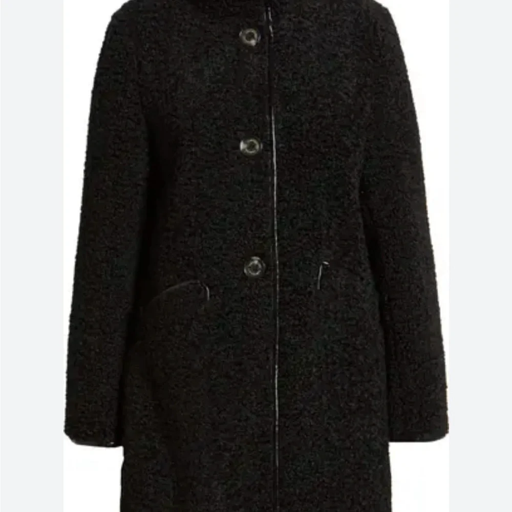SAM EDELMAN
Stand Collar Faux Shearling Coat - Black - Picture 3 of 6